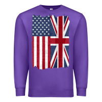 Purple united states with united kingdom flag mix us and uk union jack Premium Sweatshirt - linhVisuals