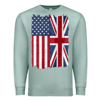 United States With United Kingdom Flag Mix Us And Uk Union Jack Premium Sweatshirt | Teevron