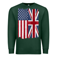 Sports Green united states with united kingdom flag mix us and uk union jack Premium Sweatshirt - linhVisuals