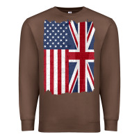 Chestnut united states with united kingdom flag mix us and uk union jack Premium Sweatshirt - linhVisuals