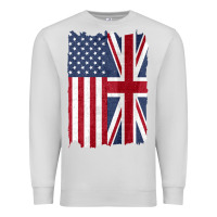 Dove Grey united states with united kingdom flag mix us and uk union jack Premium Sweatshirt - linhVisuals