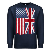 Navy united states with united kingdom flag mix us and uk union jack Premium Sweatshirt - linhVisuals