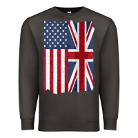 Smoke united states with united kingdom flag mix us and uk union jack Premium Sweatshirt - linhVisuals