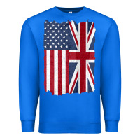 True Royal united states with united kingdom flag mix us and uk union jack Premium Sweatshirt - linhVisuals