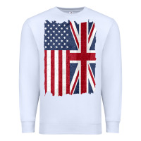 White united states with united kingdom flag mix us and uk union jack Premium Sweatshirt - linhVisuals