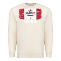 Sandshell us eh american canadian flag canada day leaf with usa flag inside Premium Sweatshirt - linhVisuals