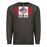 Smoke us eh american canadian flag canada day leaf with usa flag inside Premium Sweatshirt - linhVisuals