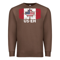 Chestnut us eh american canadian flag canada day leaf with usa flag inside Premium Sweatshirt - linhVisuals