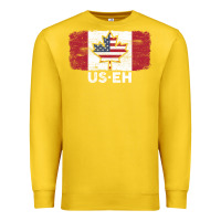 Lemon us eh american canadian flag canada day leaf with usa flag inside Premium Sweatshirt - linhVisuals