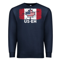 Navy us eh american canadian flag canada day leaf with usa flag inside Premium Sweatshirt - linhVisuals