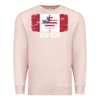 Pale Pink us eh american canadian flag canada day leaf with usa flag inside Premium Sweatshirt - linhVisuals