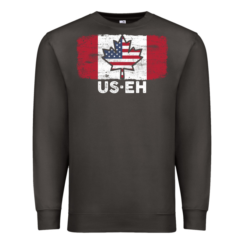 Us Eh American Canadian Flag Canada Day Leaf With Usa Flag Inside Premium Sweatshirt by linhVisuals | Teevron