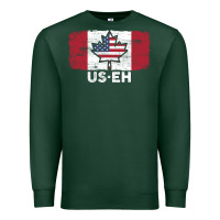 Sports Green us eh american canadian flag canada day leaf with usa flag inside Premium Sweatshirt - linhVisuals