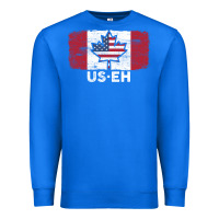 True Royal us eh american canadian flag canada day leaf with usa flag inside Premium Sweatshirt - linhVisuals