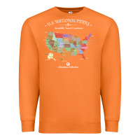 Carrot us national parks map colorful with all 59 national parks Premium Sweatshirt - linhVisuals