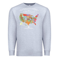 Heather Grey us national parks map colorful with all 59 national parks Premium Sweatshirt - linhVisuals