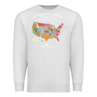 Oatmeal Heather us national parks map colorful with all 59 national parks Premium Sweatshirt - linhVisuals