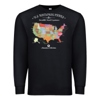 Black us national parks map colorful with all 59 national parks Premium Sweatshirt - linhVisuals