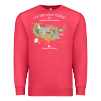 Cardinal us national parks map colorful with all 59 national parks Premium Sweatshirt - linhVisuals