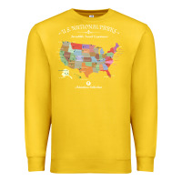 Lemon us national parks map colorful with all 59 national parks Premium Sweatshirt - linhVisuals