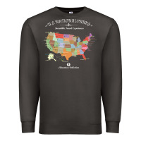 Smoke us national parks map colorful with all 59 national parks Premium Sweatshirt - linhVisuals