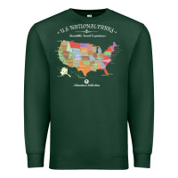 Sports Green us national parks map colorful with all 59 national parks Premium Sweatshirt - linhVisuals