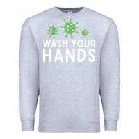 Heather Grey wash your hands green germs graphic Premium Sweatshirt - linhVisuals