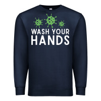 Navy wash your hands green germs graphic Premium Sweatshirt - linhVisuals