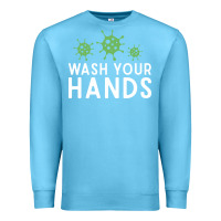 Ocean Blue wash your hands green germs graphic Premium Sweatshirt - linhVisuals