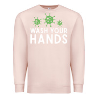 Pale Pink wash your hands green germs graphic Premium Sweatshirt - linhVisuals