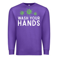 Purple wash your hands green germs graphic Premium Sweatshirt - linhVisuals
