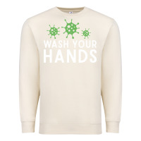 Sandshell wash your hands green germs graphic Premium Sweatshirt - linhVisuals