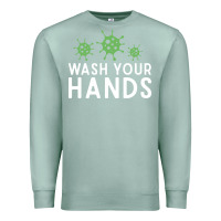 Seafoam wash your hands green germs graphic Premium Sweatshirt - linhVisuals