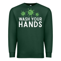 Sports Green wash your hands green germs graphic Premium Sweatshirt - linhVisuals
