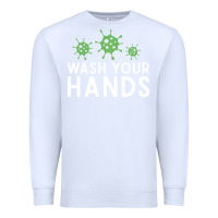 White wash your hands green germs graphic Premium Sweatshirt - linhVisuals