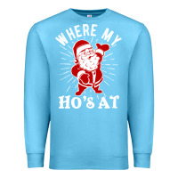 Ocean Blue where my ho's at funny santa christmas pun naughty xmas humor gift Premium Sweatshirt - linhVisuals