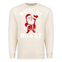 Sandshell where my ho's at funny santa christmas pun naughty xmas humor gift Premium Sweatshirt - linhVisuals