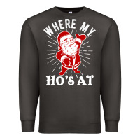 Smoke where my ho's at funny santa christmas pun naughty xmas humor gift Premium Sweatshirt - linhVisuals