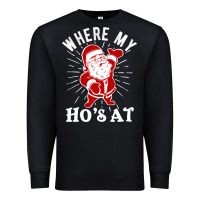 Black where my ho's at funny santa christmas pun naughty xmas humor gift Premium Sweatshirt - linhVisuals