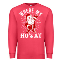 Cardinal where my ho's at funny santa christmas pun naughty xmas humor gift Premium Sweatshirt - linhVisuals