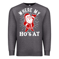Charcoal Heather where my ho's at funny santa christmas pun naughty xmas humor gift Premium Sweatshirt - linhVisuals