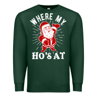 Where My Ho's At Funny Santa Christmas Pun Naughty Xmas Humor Gift Premium Sweatshirt | Teevron