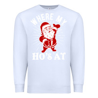 White where my ho's at funny santa christmas pun naughty xmas humor gift Premium Sweatshirt - linhVisuals
