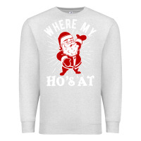 Oatmeal Heather where my ho's at funny santa christmas pun naughty xmas humor gift Premium Sweatshirt - linhVisuals