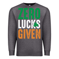 Charcoal Heather zero lucks given funny st patricks day joke quote lucky shamrock irela Premium Sweatshirt - linhVisuals