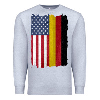 Heather Grey united states with germany flag mix us and german country flags Premium Sweatshirt - linhVisuals