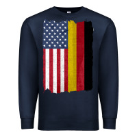 Navy united states with germany flag mix us and german country flags Premium Sweatshirt - linhVisuals