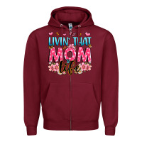 Burgundy livin' that mom life Zipper Hoodie - JahusDesignShop