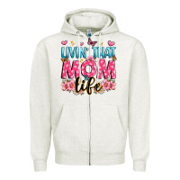 Oatmeal Heather livin' that mom life Zipper Hoodie - JahusDesignShop