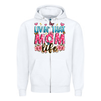 White livin' that mom life Zipper Hoodie - JahusDesignShop